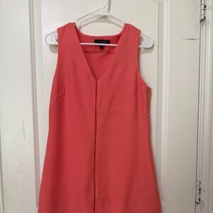banana republic pink v neck work dress
